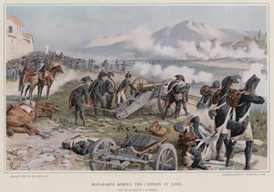 Bonaparte az ágyúval Lodira céloz
