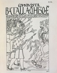 Cuzcói csata: Manco Capac inka ostroma a hódítók által elfoglalt városnál, 1536 körül (metszet) alkotó: Felipe Huaman Poma de Ayala