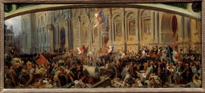 1848-as forradalom: "" Alphonse de Lamartine (1790-1869), francia író és politikus 1848. február 25-én elutasítja a vörös zászlót a városházán. Felix Philippoteaux festménye (kb. 1815-1884)