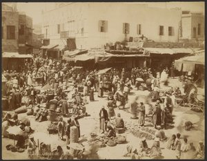 Jaffa bazárja alkotó: Félix Bonfils