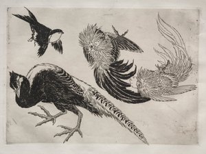 Vacsora Rousseau szolgáltatás: Fácánok és madár sz. 1866. 18. alkotó: Felix Bracquemond