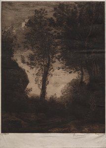 Táj: Naplemente, Corot után alkotó: Felix Bracquemond