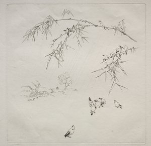 Párizsi szolgáltatás (Haviland szolgáltatás): Eső (10. sz.) alkotó: Felix Bracquemond