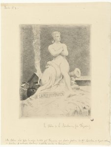 Alexandre Falguière és katonák La Resistance (ellenállása) szobra Párizs ostroma alatt La Resistance Siège de Paris en 1870 (sorozat címe) alkotó: Felix Bracquemond