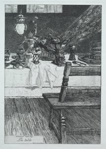 A táblázat, H. Leys nyomán alkotó: Felix Bracquemond