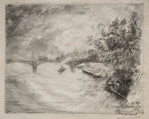 Kilátás a Saint-Pères-i hídra alkotó: Felix Bracquemond