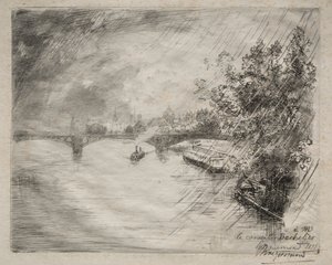 Kilátás a Saint-Pères-i hídra, 1877. alkotó: Felix Bracquemond