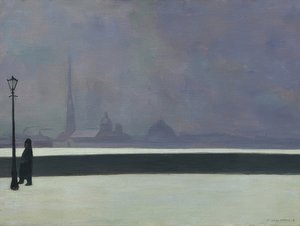 A Newa, fényköd (La Néva, brume légère). 1913 alkotó: Felix Edouard Vallotton