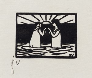 Játékok a napon, VII a "Les Petites Baigneuses"-ből, 1893 alkotó: Felix Edouard Vallotton