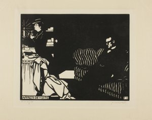 Látogatásra készülődés, nyolcas tábla az Intimaciesből, 1898 alkotó: Felix Edouard Vallotton
