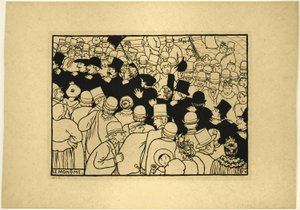 Felvonulás az utcákon egyetlen fájlban alkotó: Felix Edouard Vallotton