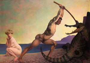 Perseus megöli a sárkányt alkotó: Felix Edouard Vallotton