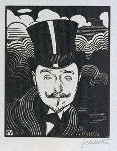 Romain Coolus (1865-1952) portréja (fametszet) alkotó: Felix Edouard Vallotton