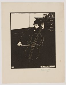 A "Cselló, a "Hangszerek" sorozatból, 1896-97 alkotó: Felix Edouard Vallotton