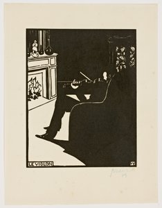 A hegedű, a "Hangszerek" sorozatból, 1896-97 alkotó: Felix Edouard Vallotton