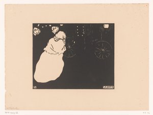 Két úriember és egy hölgy kocsin La Sortie (cím a tárgyon) alkotó: Felix Edouard Vallotton