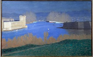 Kilátás a marseille-i kikötőre Felix Vallotton (1865-1925) festménye 1901 Magángyűjtemény - Kilátás a marseille-i kikötőre. Felix Vallotton (1865-1925) festménye alkotó: Felix Edouard Vallotton