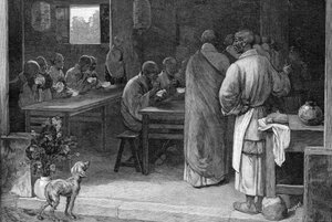 Étkező egy buddhista kolostorban alkotó: Felix Elie Regamey