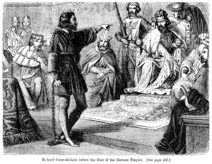 I. Richárd király 1157-1199 a Német Birodalom országgyűlése előtt, 19. század.