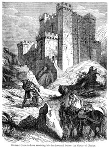 I. Richárd király 1157-1199, aki halálos sebet kapott Chaluz vára előtt, 19. század.