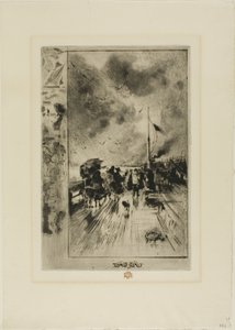 Egy móló Angliában alkotó: Felix Hilaire Buhot