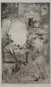 Keresztelés japán módra, 1887. alkotó: Felix Hilaire Buhot