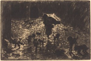 Les Noctambules The Night Prowlers, 18761877. alkotó: Felix Hilaire Buhot