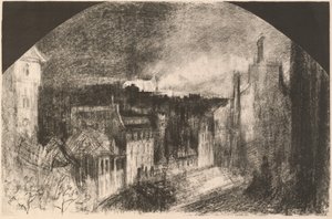 Montmartre július 14-én (a Montmartre-i Bastille-nap) alkotó: Felix Hilaire Buhot