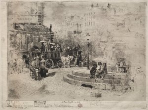 Place Pigalle 1878-ban, 1878-ban. alkotó: Felix Hilaire Buhot