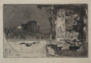 Baglyok vára, 1887. alkotó: Felix Hilaire Buhot