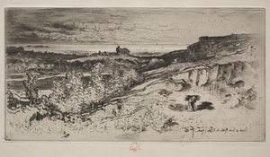 A Saint-Michel kápolna LEstre-ben, 1881. alkotó: Felix Hilaire Buhot