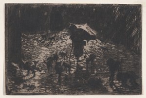 The Night Prowlers Les Noctambules, 1865-98. alkotó: Felix Hilaire Buhot