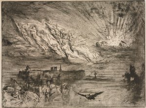 A szellemek a holtak városaiból, 1885. alkotó: Felix Hilaire Buhot