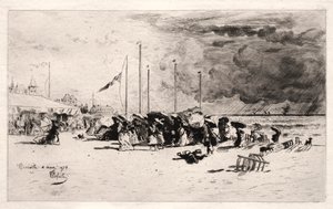 Squall Trouville-ben alkotó: Felix Hilaire Buhot