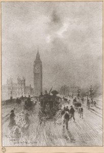 A Victoria Clock Tower London, 1892. alkotó: Felix Hilaire Buhot