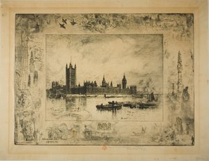 Westminster-palota, London alkotó: Felix Hilaire Buhot