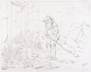 (Rip Van Winkle, illusztráció) Rip visszatér romos házába alkotó: Felix Octavius Carr Darley