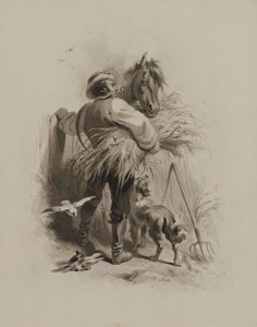 Paraszt lóval, kutyával és galambokkal alkotó: Felix Octavius Carr Darley