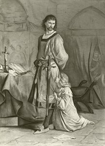 János király. IV. felvonás, I. jelenet (metszet) alkotó: Felix Octavius Carr Darley