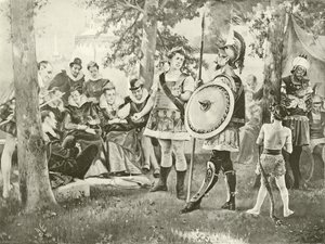 A szerelem munkája elveszett. V. felvonás, II. jelenet (mélynyomás) alkotó: Felix Octavius Carr Darley