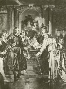 Velencei kereskedő. IV. felvonás – I. jelenet (mélynyomás) alkotó: Felix Octavius Carr Darley