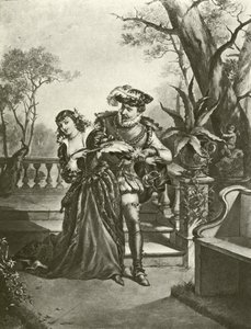 Sok hűhó semmiért. V. felvonás – II. jelenet (mélynyomás) alkotó: Felix Octavius Carr Darley