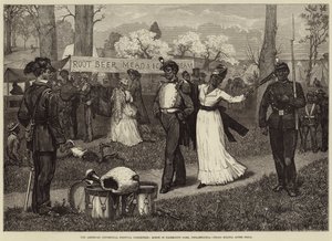 Az Amerikai Centenáriumi Fesztivál kiállítása, jelenet a Fairmount Parkban, Philadelphia, Negro Milícia a gyakorlat után