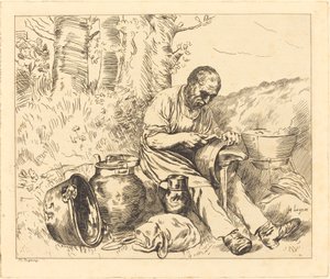 The Tinker (Le retameur) alkotó: Felix Régamey after Alphonse Legros
