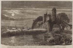 A dagály a Szajnában a Tancarville Pointnál, Quillebeuffal szemben, március 9-én éjjel alkotó: Felix Thorigny