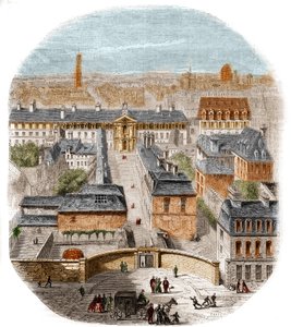 Kilátás a párizsi Gobelins gobelingyárra, a kapucinusok kolostorával, a csillagvizsgálóval és Blanche királyné kastélyával. Thorigny metszete