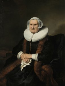 Egy idős hölgy, esetleg Elisabeth Bas portréja Egy idős hölgy portréja, valószínűleg Elisabeth Jacobsdr Bas (1571-1649), Jochem Hendricksz Swartenhont özvegye alkotó: Ferdinand Bol (attributed to)