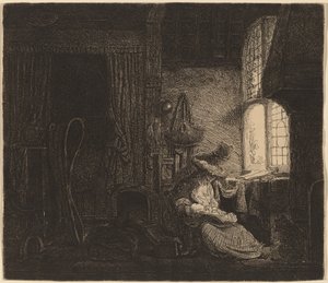 A család a szobában alkotó: Ferdinand Bol