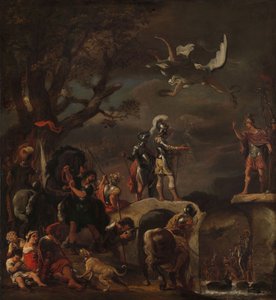 Béketárgyalások Claudius Civilis és Quintus Petillius Cerealis között a lebontott hídon, 1658-62 alkotó: Ferdinand Bol