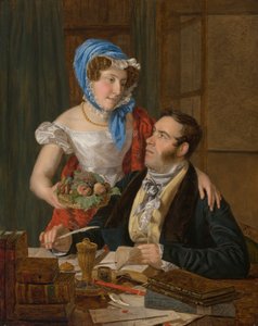 A térképész professzor Josef Jüttner és felesége alkotó: Ferdinand Georg Waldmüller